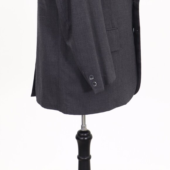 Vintage 1970s 42R Gray Solid 2-Button Sport Coat Blazer Jacket P235 - Picture 5 of 10
